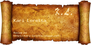 Kari Loretta névjegykártya